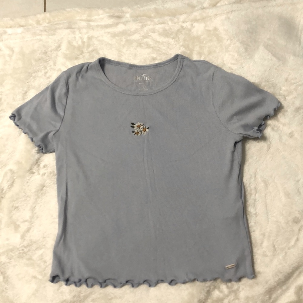 Hollister cute trendy baby blue top